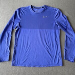 Nike Zonal Cooling Running Shirt Mens M Blue Long Sleeve Tshirt Activewear Sport